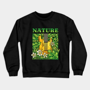 Electric Guitar With Plants and Flowers Crewneck Sweatshirt